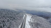 Bolu Dağı'nın eşsiz kar manzarası havadan görüntülendi