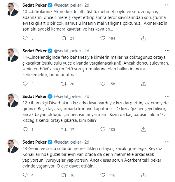 'Süleyman Soylu'nun kasasını açıklayacağım' demişti: Sedat Peker'den Cihan Ekşioğlu'na şok suçlamalar! - Resim : 5