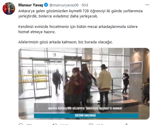 Mansur Yavaş duyurdu! İşte Ankara&#39;da 2 günde yurtlara yerleştirilen öğrenci  sayısı - Gerçek Gündem