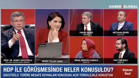 Davutoğlu ile AKP'ye yakın gazeteci, canlı yayında tartıştı: 'O zaman demediniz', 'Dedim'