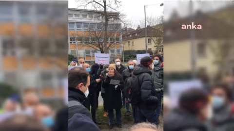 Frankfurt'ta Yusuf Yerkel protestosu: İstenmeyen kişi ilan edildi