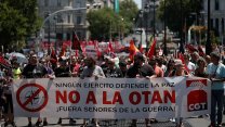 İspanya'da halk, NATO'ya karşı sokağa çıktı: 'Barış için NATO'ya hayır'
