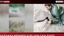 Zonguldak'ta sel haberi sunan TRT muhabiri rögara düştü!