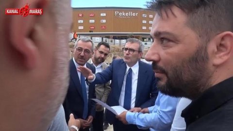 AKP'li Mahir Ünal'ın Kahramanmaraş ziyaretinde soru sormak isteyen gazeteciye polis engeli
