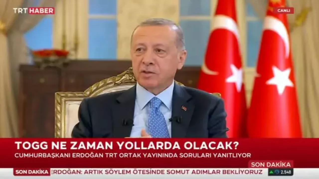 Erdoğan, gazetecinin TOGG'la ilgili sorusunu yarıda kesti: Fiyatı sorma