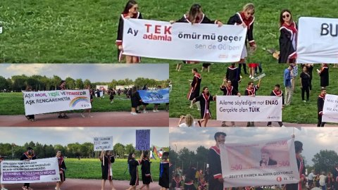 ODTÜ'nün mezuniyet direnişi Devrim'de zaferle sonuçlandı: İşte AKP'yi korkutan pankartlar