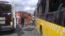 Demir yüklü kamyon İETT otobüsünü biçti: 5 yaralı