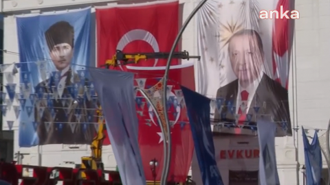 Ali Babacan'ın miting yapacağı alana 'devasa' Erdoğan afişi asıldı