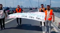 Gökdelenleri yapanlara haklarını vermediler: Köprüde eylem yapan işçiler gözaltına alındı