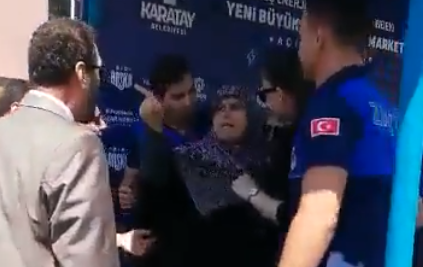 Konya'da AKP'ye tepki gösteren kadına vekil korumaları müdahale etti!