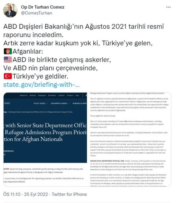Turhan Çömez Türkiye'ye 'göçmen' diye gelen Afganların belgelerini yayınladı - Resim : 1