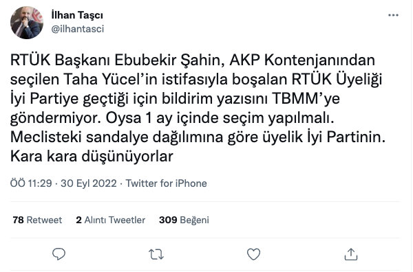 'RTÜK Başkanı kara kara düşünüyor': AKP'li isim istifa etti, üyelik İYİ Parti'ye geçti - Resim : 1