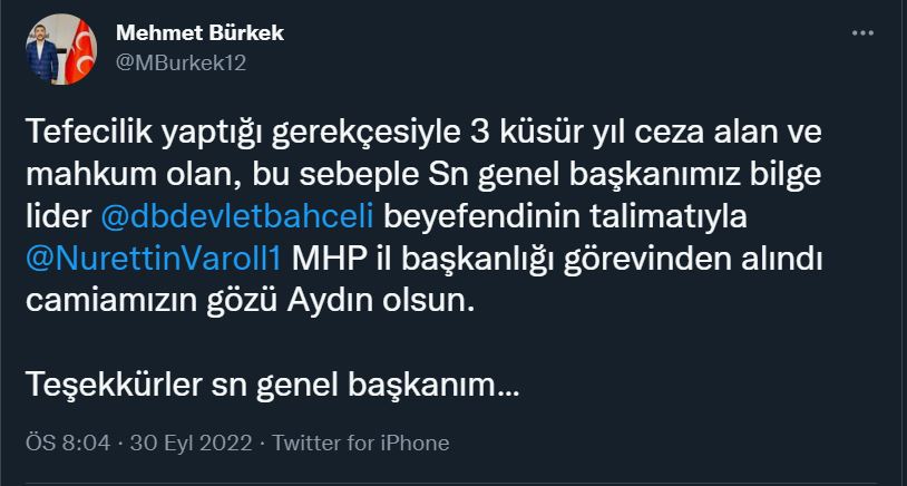 İstifa eden MHP'li Başkan sağlık sorununu öne sürmüştü: Partisinden yalanlama! - Resim : 1